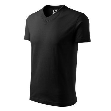 V-neck póló unisex fekete L