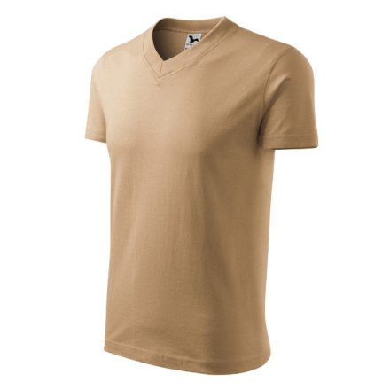 V-neck póló unisex homok M