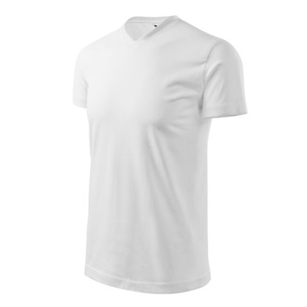 Heavy V-neck póló unisex fehér L