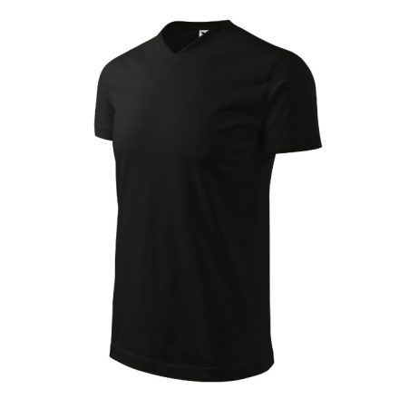 Heavy V-neck póló unisex fekete 3XL