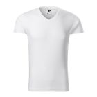 Logózott férfi póló Slim Fit V-neck