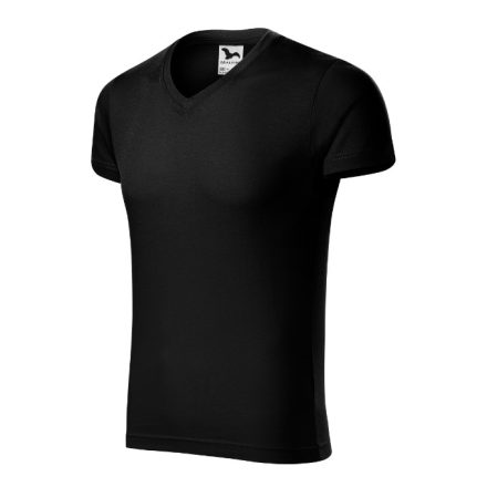 Slim Fit V-neck póló férfi fekete S