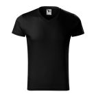 Logózott férfi póló Slim Fit V-neck