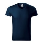 Logózott férfi póló Slim Fit V-neck