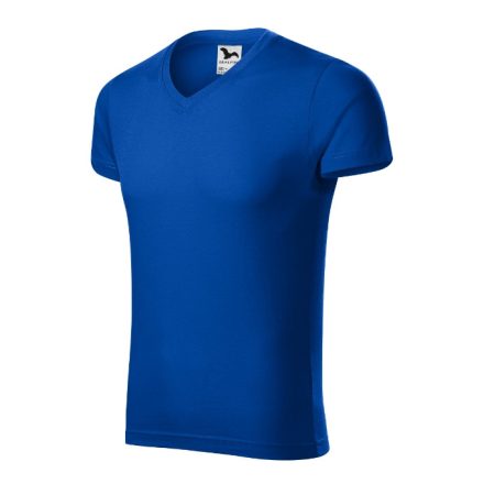 Logózott férfi póló Slim Fit V-neck