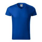 Logózott férfi póló Slim Fit V-neck