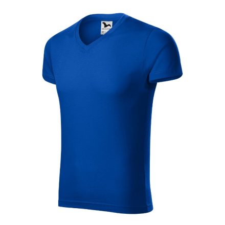 Slim Fit V-neck póló férfi királykék XL