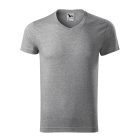 Logózott férfi póló Slim Fit V-neck