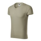 Logózott férfi póló Slim Fit V-neck