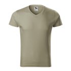 Logózott férfi póló Slim Fit V-neck