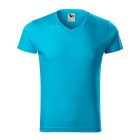 Logózott férfi póló Slim Fit V-neck