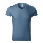Logózott férfi póló Slim Fit V-neck