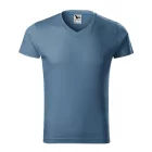 Logózott férfi póló Slim Fit V-neck