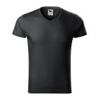 Logózott férfi póló Slim Fit V-neck