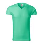 Logózott férfi póló Slim Fit V-neck