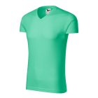 Logózott férfi póló Slim Fit V-neck