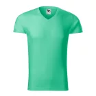 Logózott férfi póló Slim Fit V-neck
