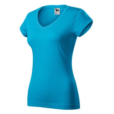 Fit V-neck póló női türkiz XS