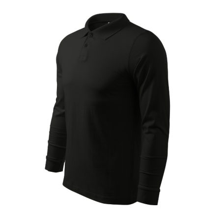 Single J. LS galléros póló férfi fekete XL