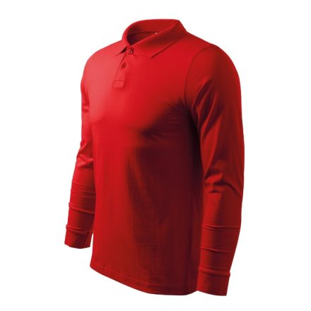 Single J. LS galléros póló férfi piros XL