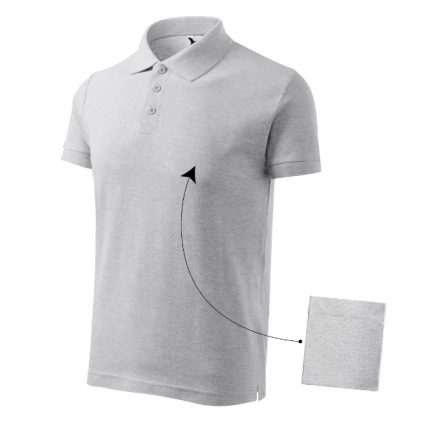 Cotton galléros póló férfi világosszürke melírozott 2XL
