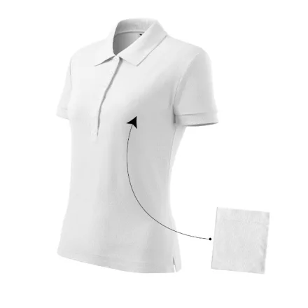 Logózott galléros női póló Cotton