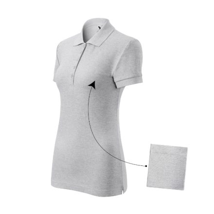 Cotton galléros póló női világosszürke melírozott 2XL