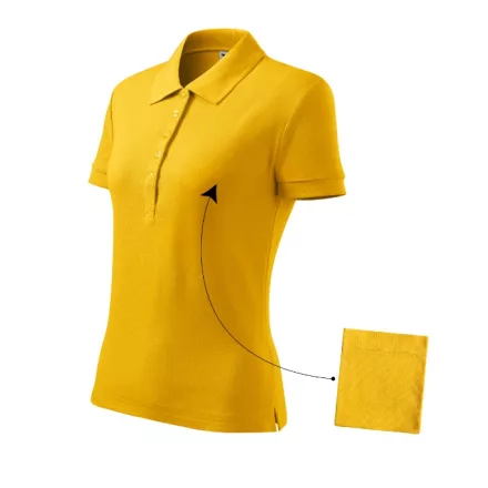 Logózott galléros női póló Cotton