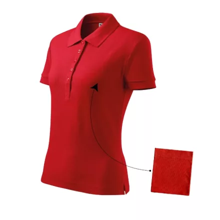 Logózott galléros női póló Cotton