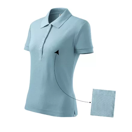 Logózott galléros női póló Cotton
