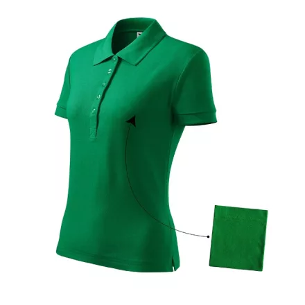 Logózott galléros női póló Cotton
