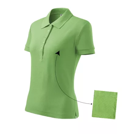 Logózott galléros női póló Cotton