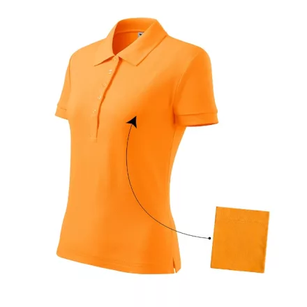 Logózott galléros női póló Cotton