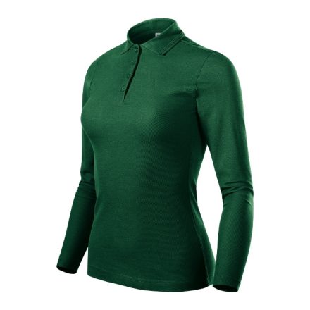 Pique Polo LS galléros póló női dark green M