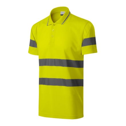 HV Runway galléros póló unisex fluoreszkáló sárga M