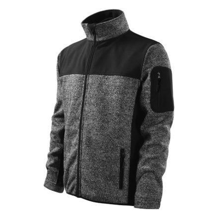 Casual softshell kabát férfi kötött melanzs szürke L