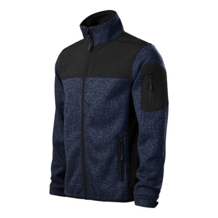 Casual softshell kabát férfi kötött melanzs kék M