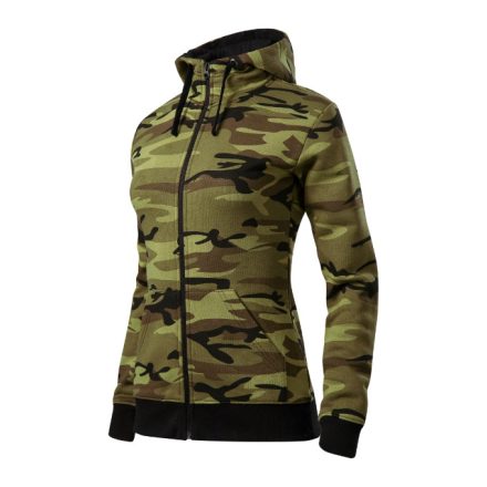 Camo Zipper felső női zöld terepszín S