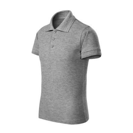 Pique Polo Free galléros póló gyerek sötétszürke melírozott 158 cm/12 éves