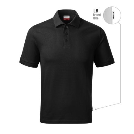 Resist Heavy Polo galléros póló férfi fekete 01 (brand label) 2XL