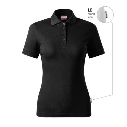 Resist Heavy Polo galléros póló női fekete 01 (brand label) 3XL