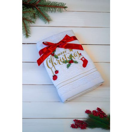 Olima OLXMAS03 OLIMA CHRISTMAS TOWEL - MERRY CHRISTMAS ORNAMENTS 45X70