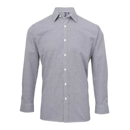 Premier PR220 MEN'S LONG SLEEVE GINGHAM COTTON MICROCHECK SHIRT M