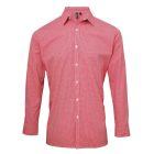Premier PR220 MEN'S LONG SLEEVE GINGHAM COTTON MICROCHECK SHIRT M