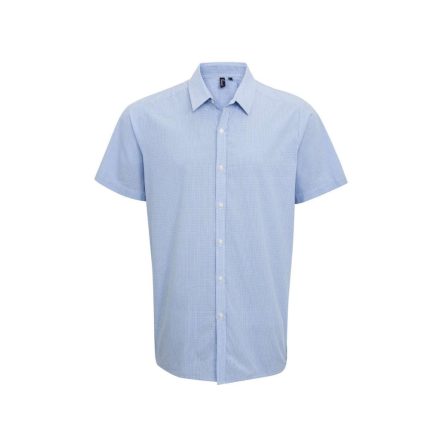 Premier PR221 MEN'S SHORT SLEEVE GINGHAM COTTON MICROCHECK SHIRT XS