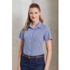 Premier PR321 WOMEN'S SHORT SLEEVE GINGHAM MICROCHECK SHIRT M