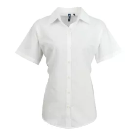   Premier PR336 WOMEN'S SHORT SLEEVE SIGNATURE OXFORD BLOUSE XS