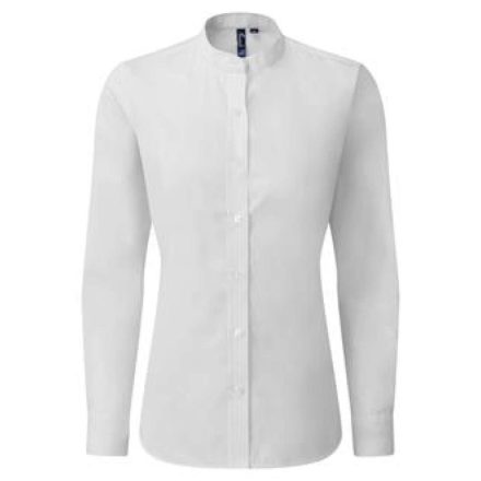 Premier PR358 WOMEN’S BANDED COLLAR 'GRANDAD' SHIRT L